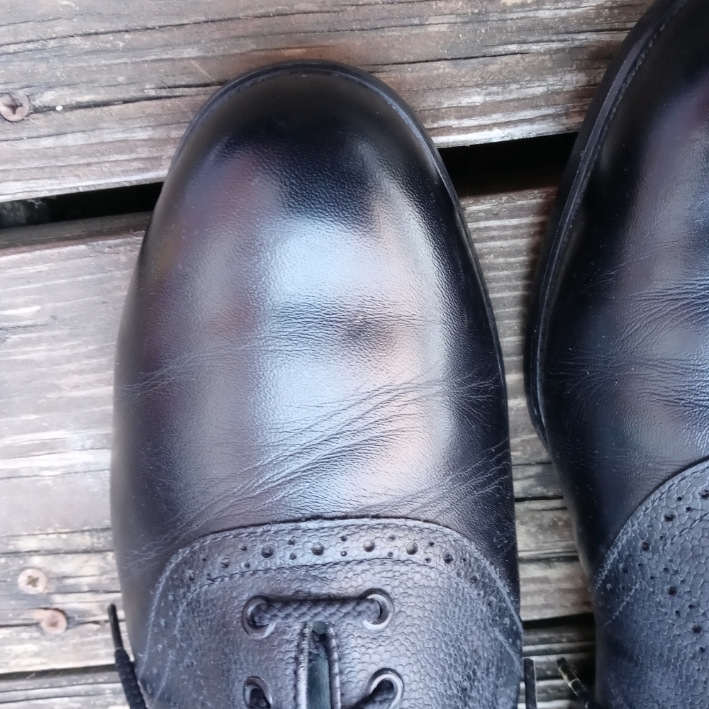 Foot-Joy Golf Shoes-Black Leather-Mens Shoe Size 10M-53857-Soft Joy.... - Picture 5 of 9
